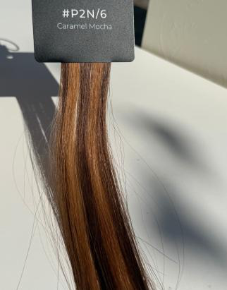 Echte Crown Aura haarstaal #P2N/6 Caramel Mocha