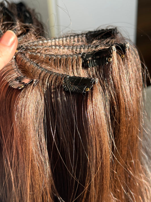 Crown Aura clip-in hair extension system for seamless and discreet installation